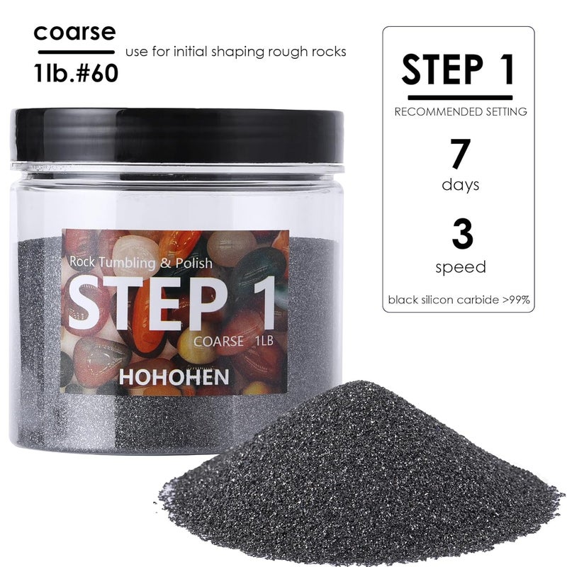 Hohohen 4Pounds Rock Tumbler Grit Kit Abrasive Media Rocks Tumbling Grit and Polish Refill Stone Polishing Silicon Carbide & Aluminum Oxide Fit for Any Rock Polisher - Image 5